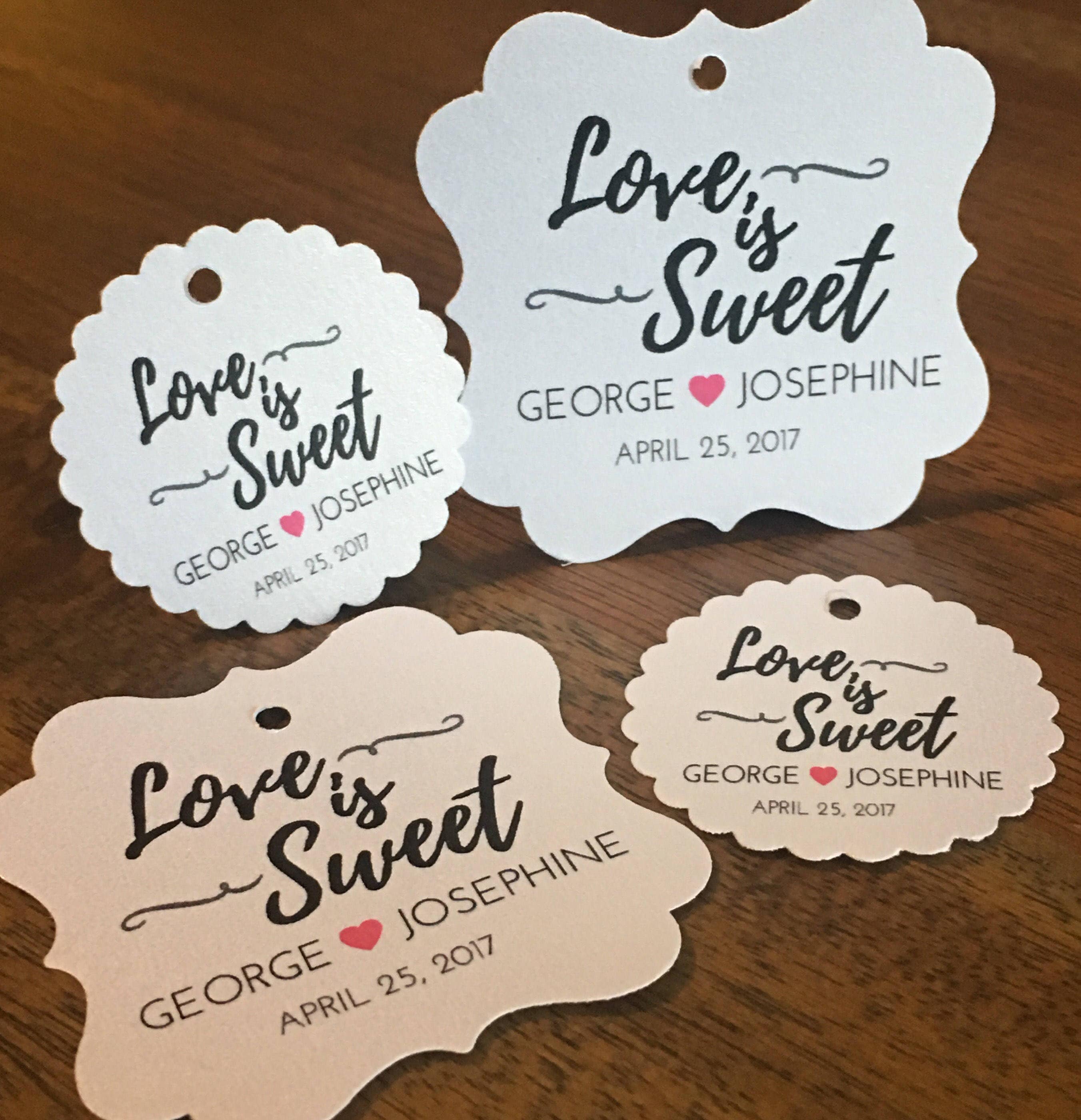 wedding favor tags love is sweet simple wedding favor tags etsy