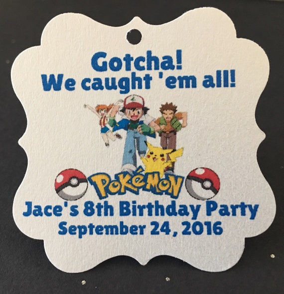 Pokemon, Pokémon Birthday Favor Tags, Ash Pikachu Birthday Party Favors, Pokemon  Party, Pokémon Birthday Bag Pokemon Party, Poke Ball Favors 