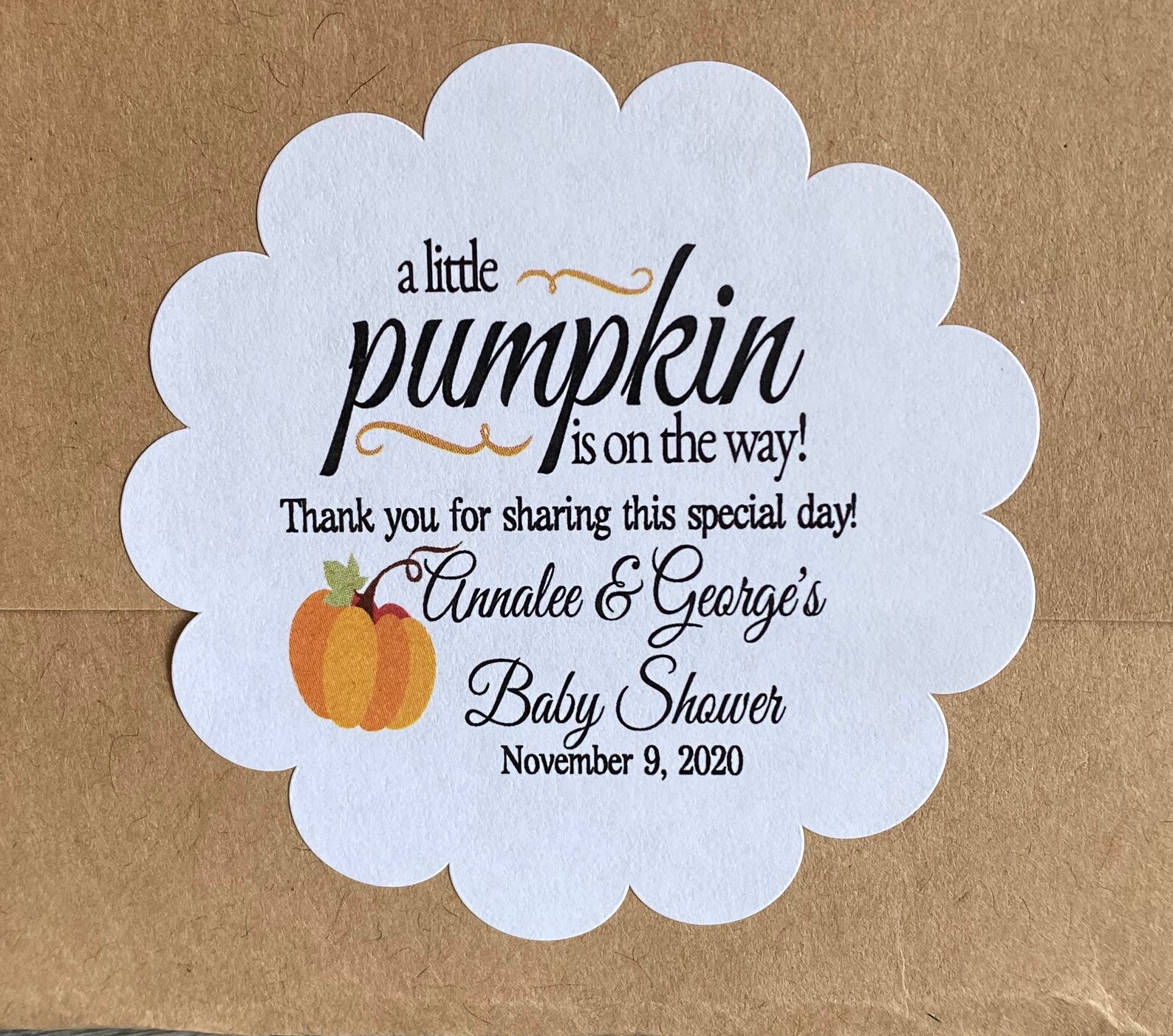 Pumpkin Baby Shower little pumpkin thank you tag fall baby Etsy