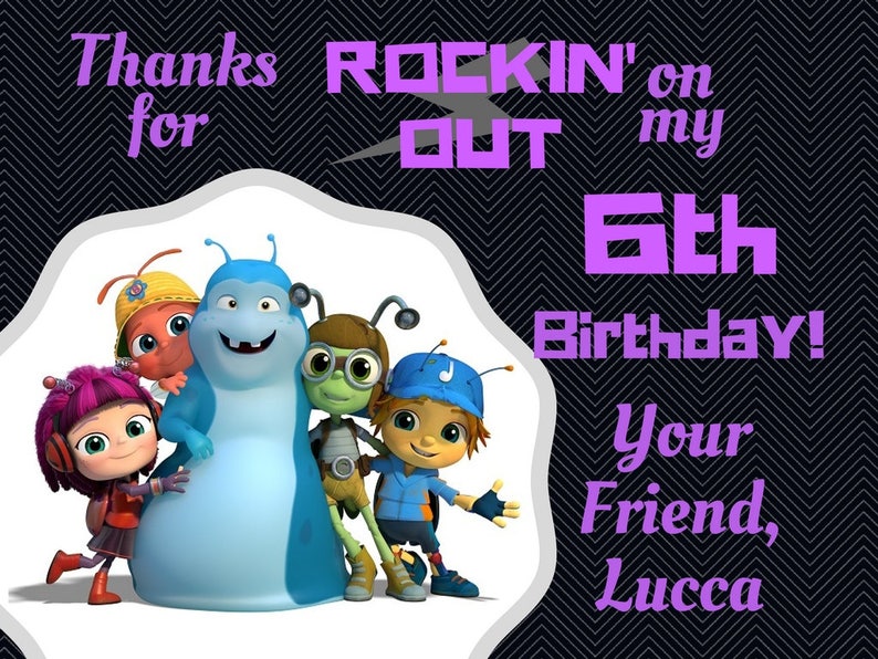 Beat Bugs Birthday Favor Tag Beat Bugs Birthday Party Rock - Etsy