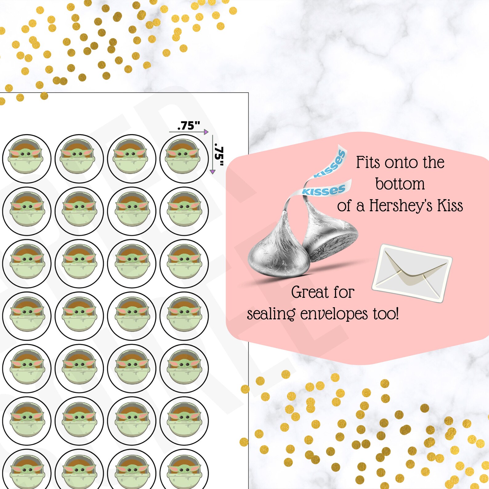 Baby Yoda Baby Shower Thank You Tag Party Favors Tag Yoda Etsy