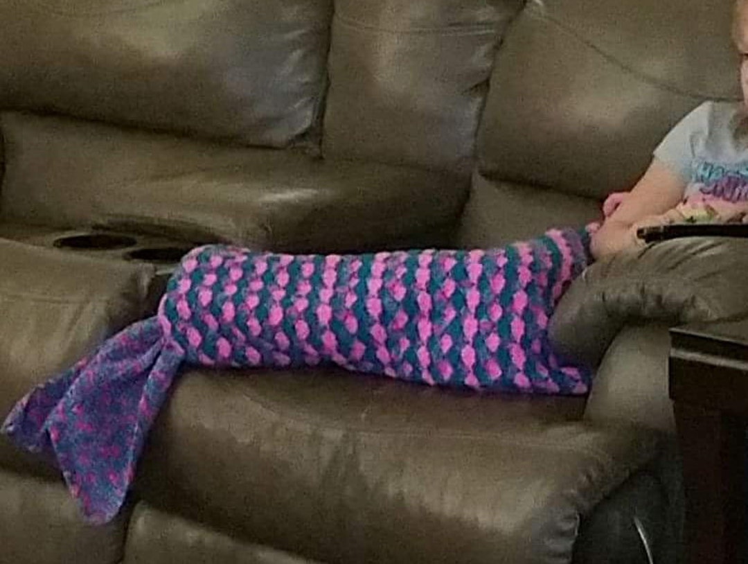 Mermaid Tail Lap Blanket Toddler/child Size Etsy