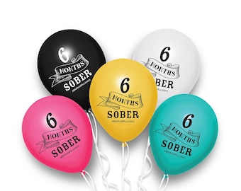 6 months Sober | Soberversary Balloons