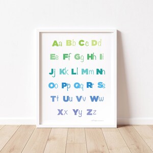 Impresiones del alfabeto abc, póster educativo, arte de pared para la escuela, regalos únicos para niños en edad preescolar, ideas de decoración para habitaciones de niños para imprimir