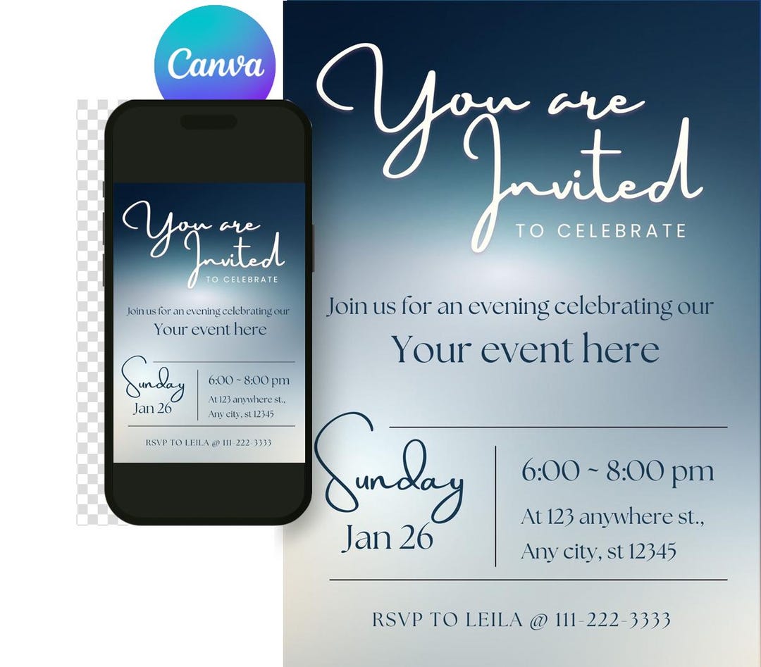 Modern Business Invitation Canva Template, Grand Opening Invitation ...
