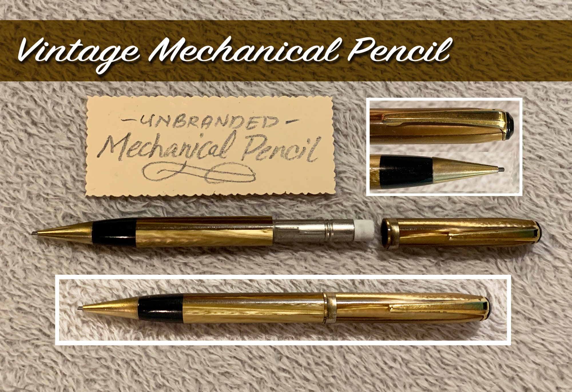 Nice Vintage Gold Marblized Mechanical Pencil Etsy