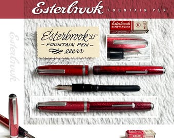 Dubonnet Red Esterbrook  ‘SJ’ Double Jeweled Fountain Pen