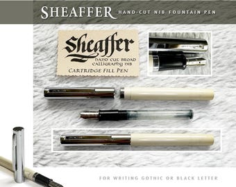 Unique Sheaffer White and Silver Cartridge Fill Pen