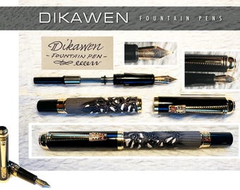 Black, White and Gold Dikawen 891 fountain pen