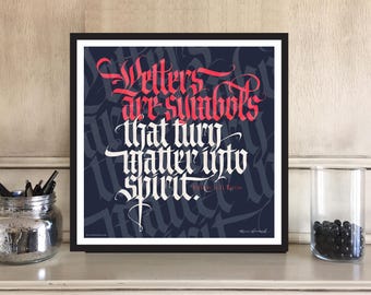 Letters are Symbols Blackletter Art Actual Print