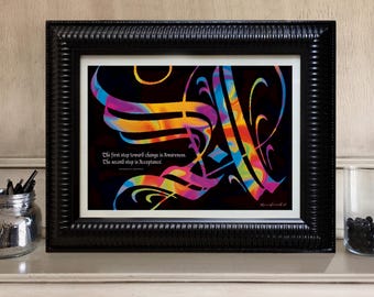 Acceptance Digital Art Calligraphy Poster