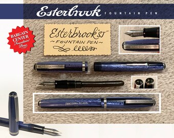 Nice double jeweled Cobalt Blue Esterbrook “SJ” Pen with 9000 series nib