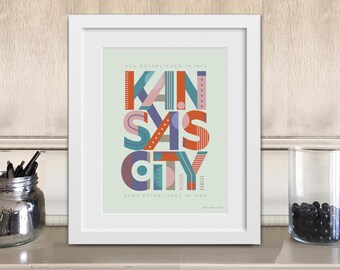 Kansas City Typographic Poster Art Print