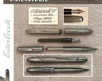 Double Jeweled Pearl Gray Esterbrook “SJ” Pen and Pencil Set