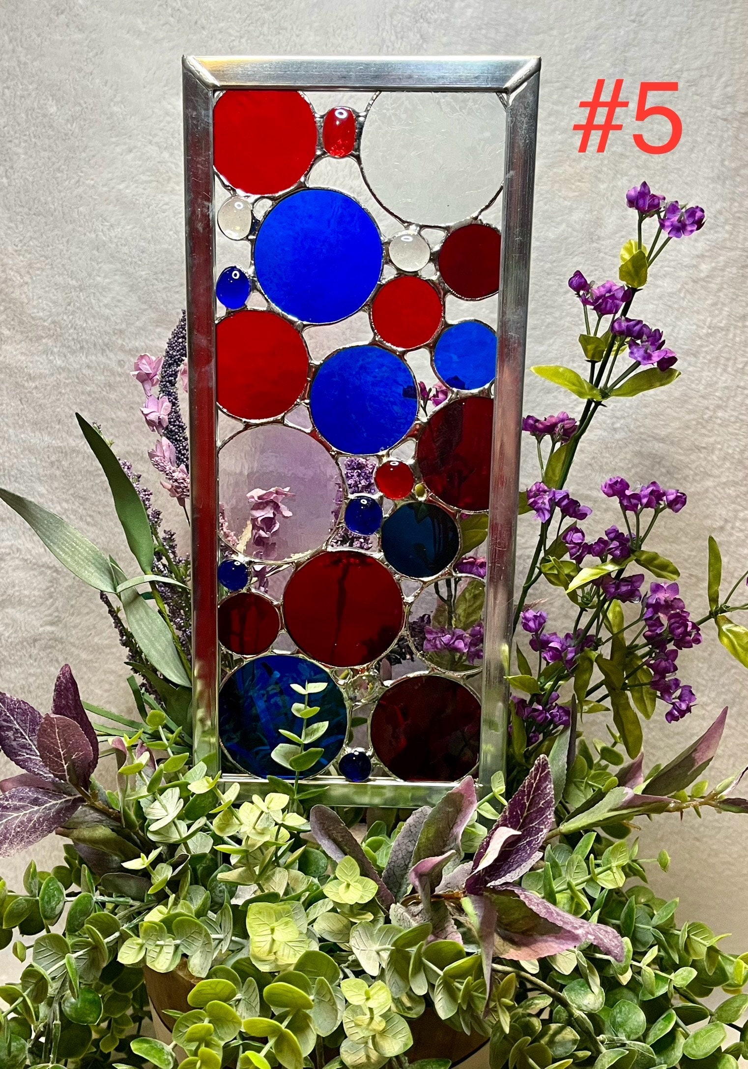 Stained Glass Bouquet Glass Flowers With Stems Stained Glass Wildflower  Arrangement for Vase Glass Plant Stake Gift for Birthday Mom 