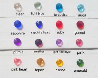 Birthstone color crystal stones tiny Floating Lockets mini 4mm Round floating color charms for Memory Story Locket -  .75 SALE Stock Up
