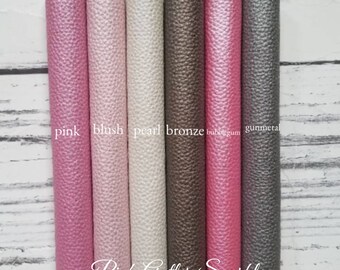 faux Leather Sheets METALLIC Solid fake leather to make earrings bows die cut crafts - 6 colors available - pink bronze pearl gunmetal