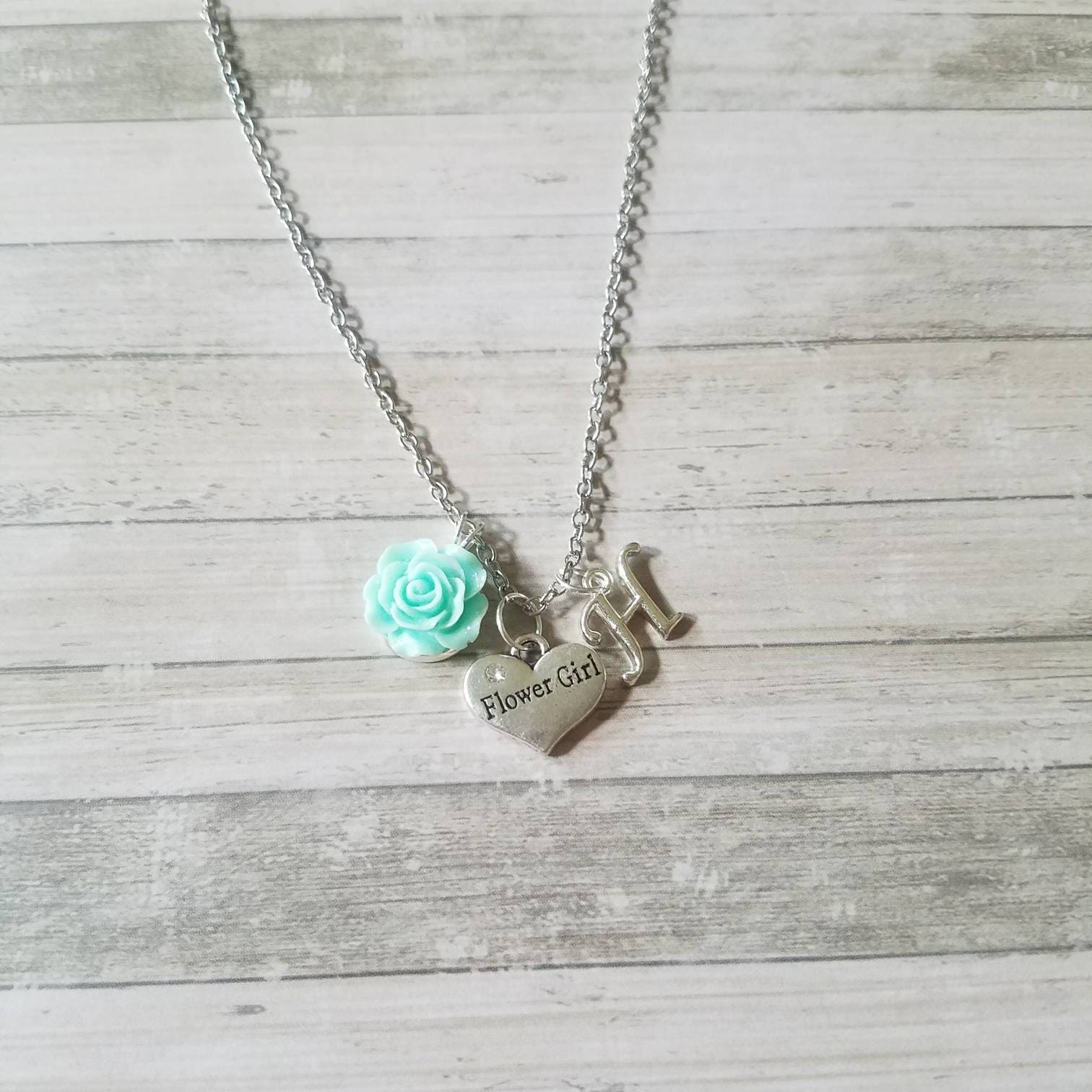 Flower Girl Necklace Wedding Jewelry Flower Girl Gift Etsy
