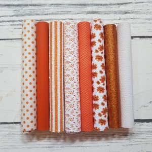 Thanksgiving Fall faux leather sheets fake leather to make earrings bows white orange leaf chunky glitter foliage buffalo plaid herringbone
