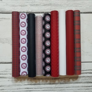 faux Leather Sheets Alabama fake to make earrings bows sports leather die cut crafts Houndstooth Crimson black football criss cross sports