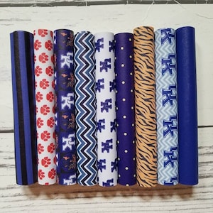 faux Leather Sheets Kentucky fake to make earrings bows sport die cut crafts paws UK college wildcat polka dots stripes University Chevron