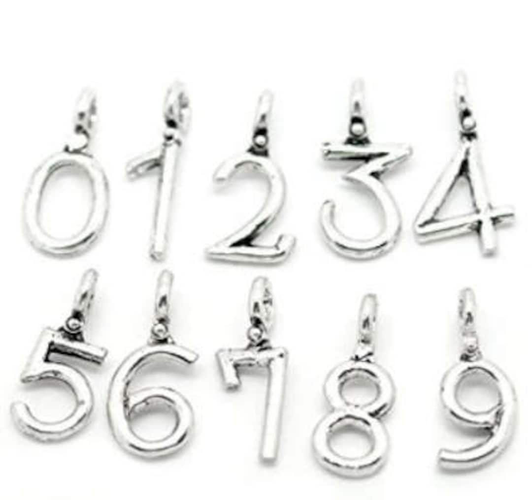 Number Charms / Pick Number 1 2 3 4 5 6 7 8 9 0 / SILVER Number Charm