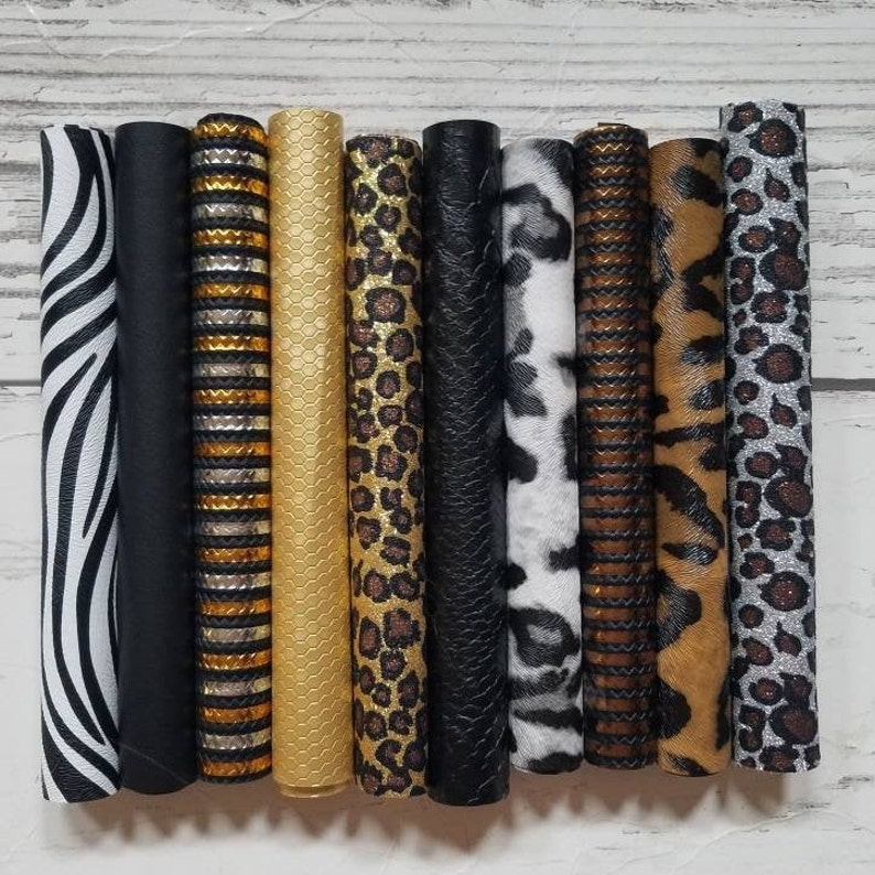 Leather Sheets faux leather earring leather bow making black white LEOPARD Glitter CHEETAH metallic Zebra Black Snakeskin gold Jaguar Bronze 