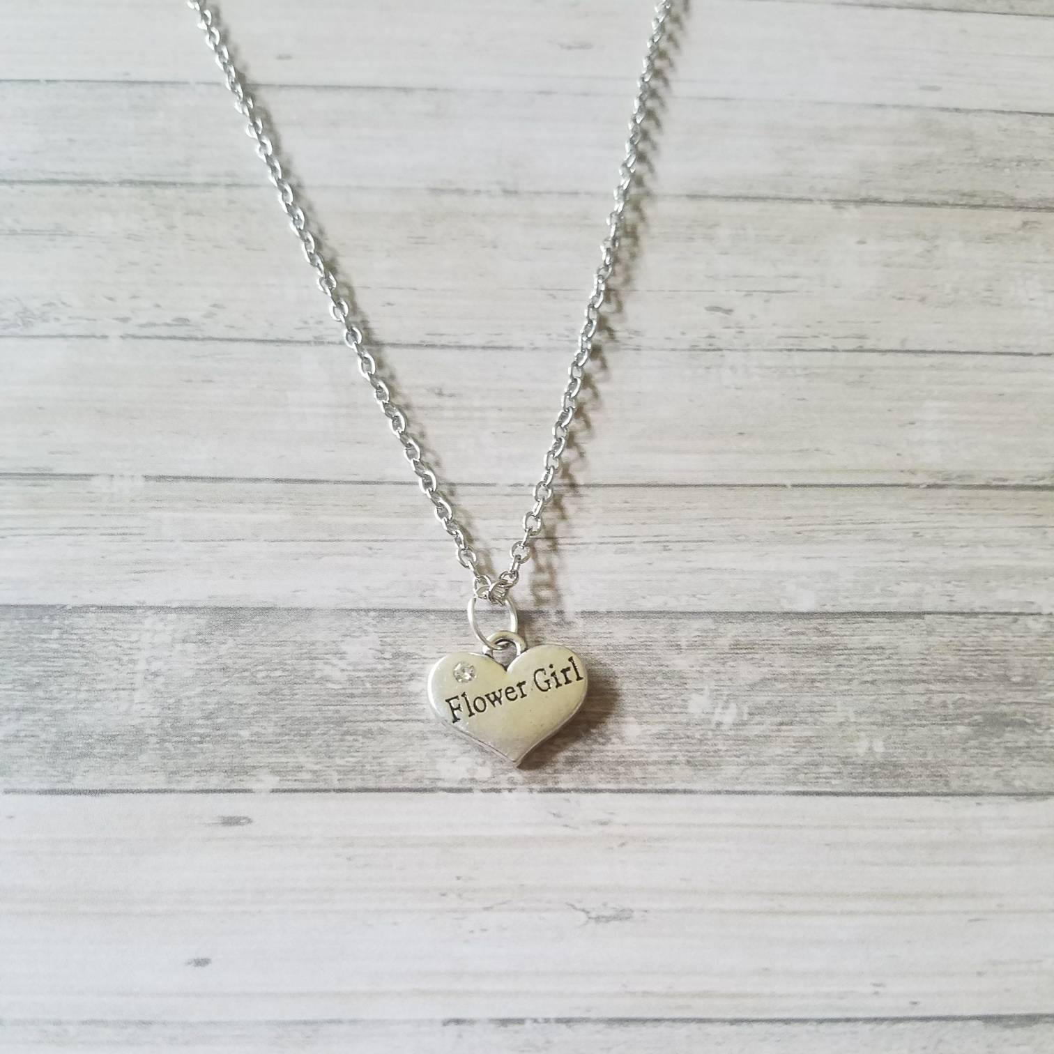 Flower Girl Necklace Wedding Jewelry Flower Girl Gift Etsy
