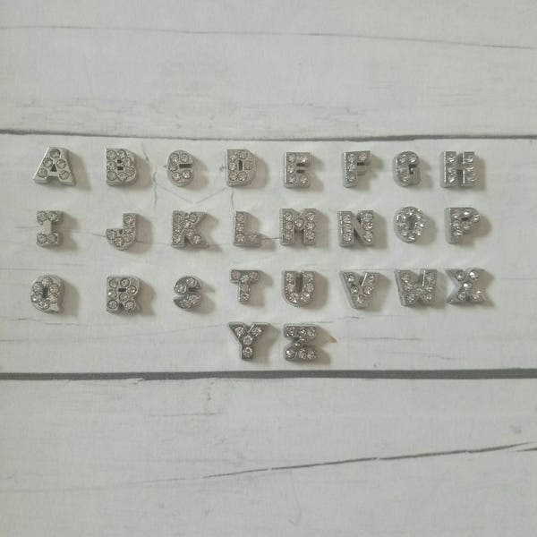 Floating locket letters mini rhinestone floating letters A-Z charms Alphabet floating locket charms Initial floating charms add letters