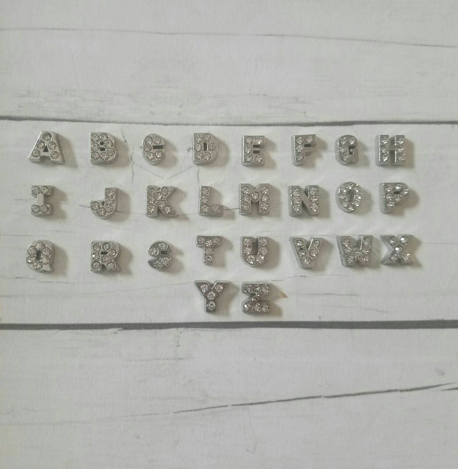 Rhodium Mini Alphabet Charms by Bead Landing™