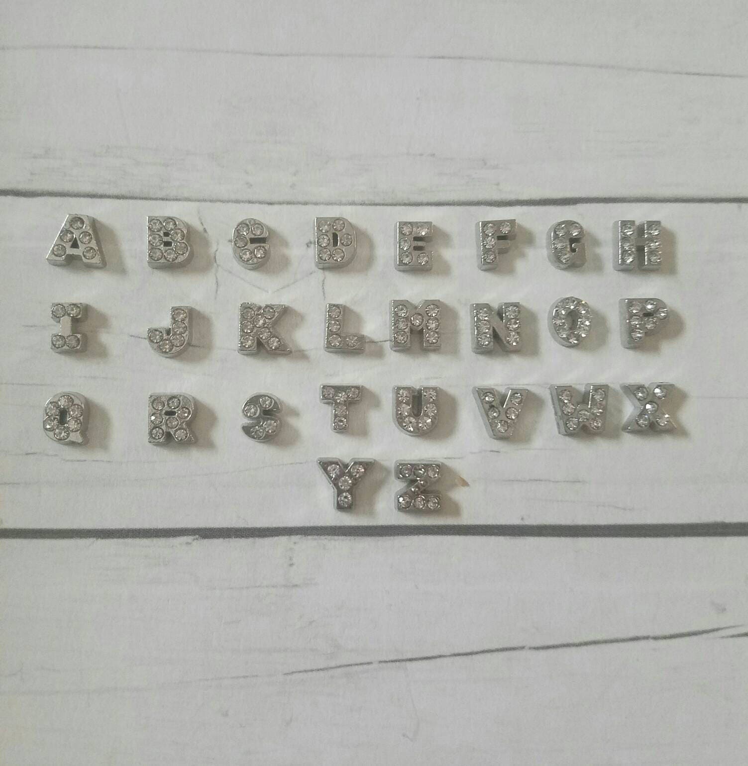 Floating Locket Letters Mini Rhinestone Floating Letters A-Z Charms ...
