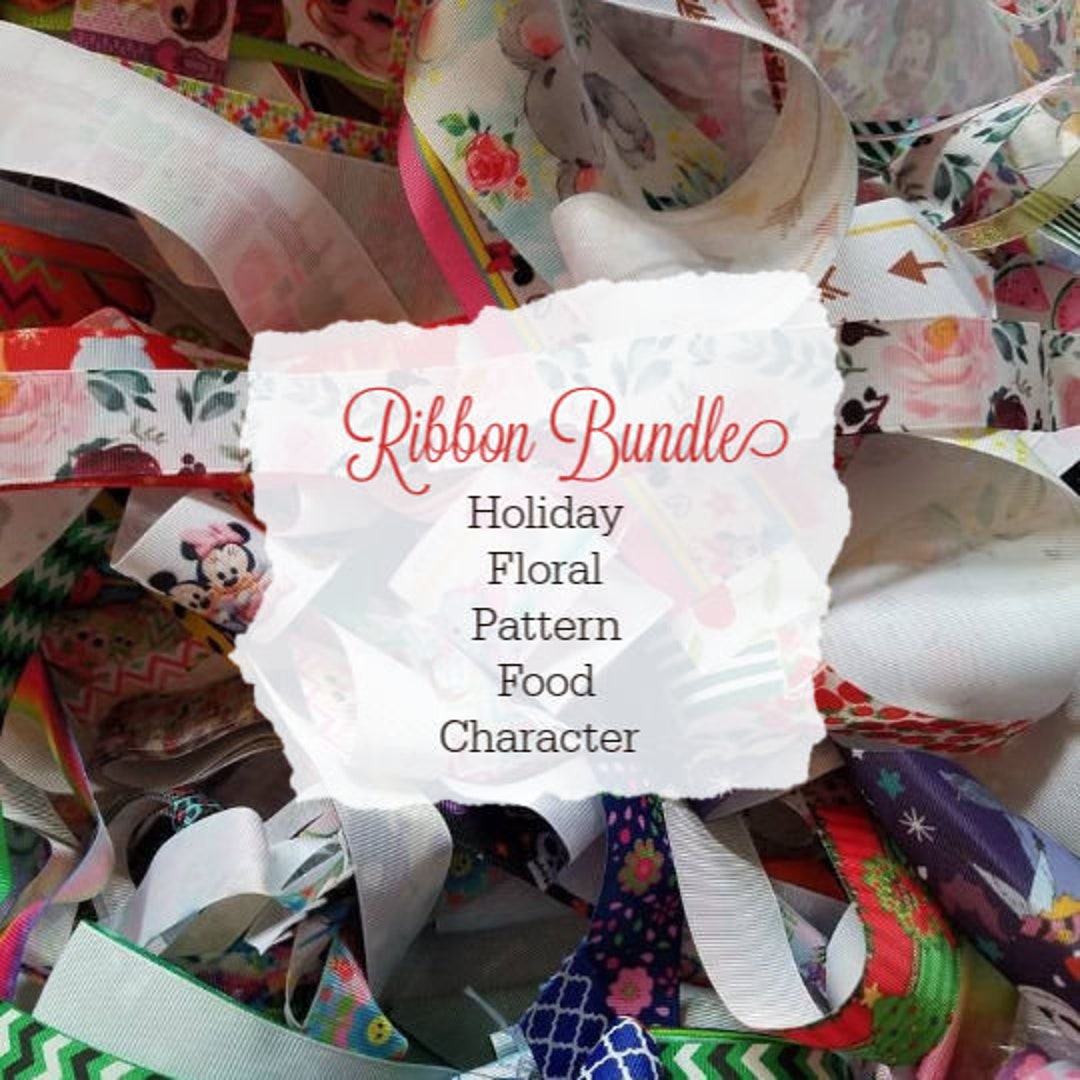 RIBBON MIX Ribbon Bundle 1.5 Lb Variety Scraps Grab Bag Hair Bow ...