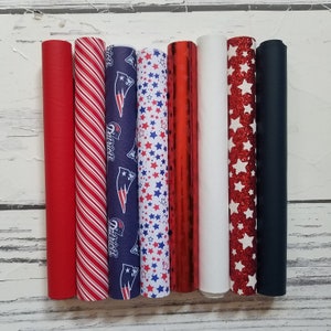 faux Leather Sheets Patriots fake leather to make earrings bows sports die cut crafts New England Football pattern stripes chevron