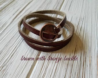Bracciale Avvolgente In Pelle Con Cuore E Strass, Stile Boho Per Donna, Impilabile - 2