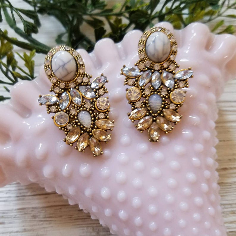 Cluster Earrings Wedding Jewelry Crystal Studs Bridesmaid Jewelr