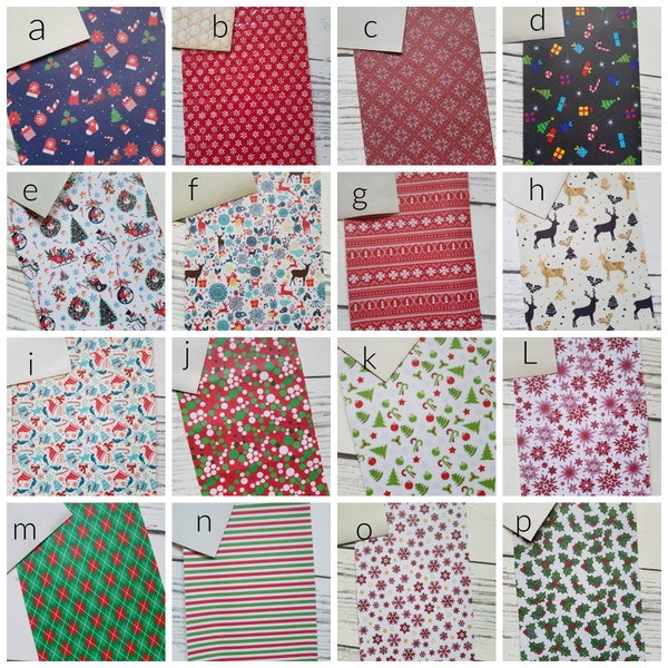 CHRISTMAS CLEARANCE faux leather sheets fake to make earrings bows die cut crafts Snowflakes Santa Polka Dots ONLY 2.49 each - 7.5"x12.5"