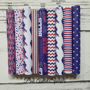 faux Leather Sheets BILLS fake leather to make earrings bow die cut crafts Buffalo football solid sports material patriotic chevron stars