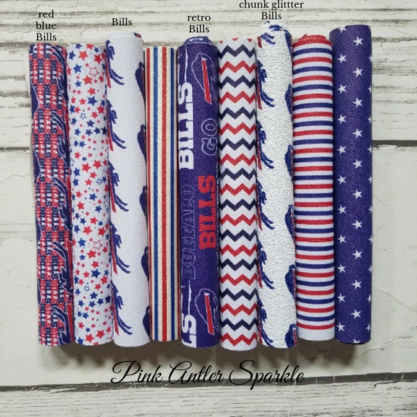 faux cuir Feuilles BILLS faux cuir pour faire des boucles d'oreilles arc découpé artisanat Buffalo football solide matériel de sport patriotique chevron étoiles