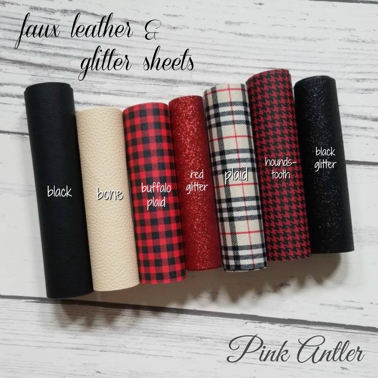 faux Leather Sheets PLAID fake leather to make earrings hair bows red…