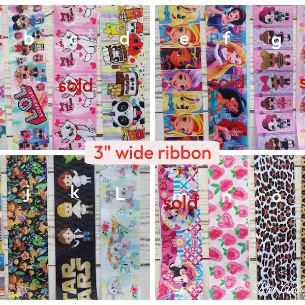 7,6 cm de large ruban gros-grain caractère chiot dalmatien chiens poupées star wars princesse panda ours chats 68,6 - 71,1 cm de longueur guépard et plus non câblé