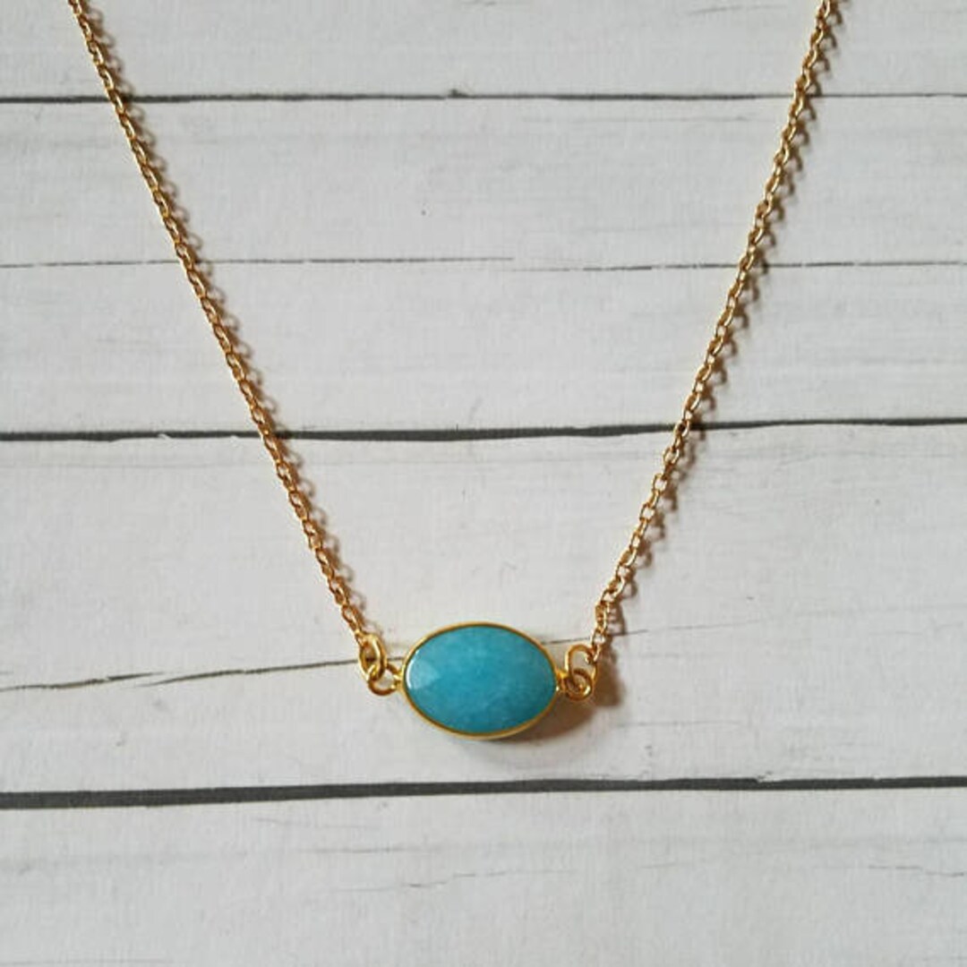 Oval Faux Stone Choker Necklace 3 Colors Available Gold - Etsy