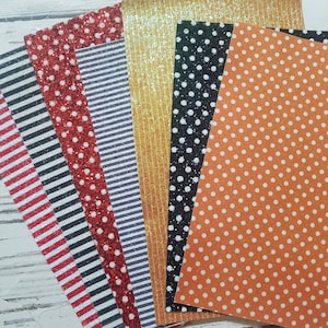 Pattern Chunky Glitter Sheets - polka dots stripes mustard black white red orange gray grey silver vertical horizontal stars stripes mix