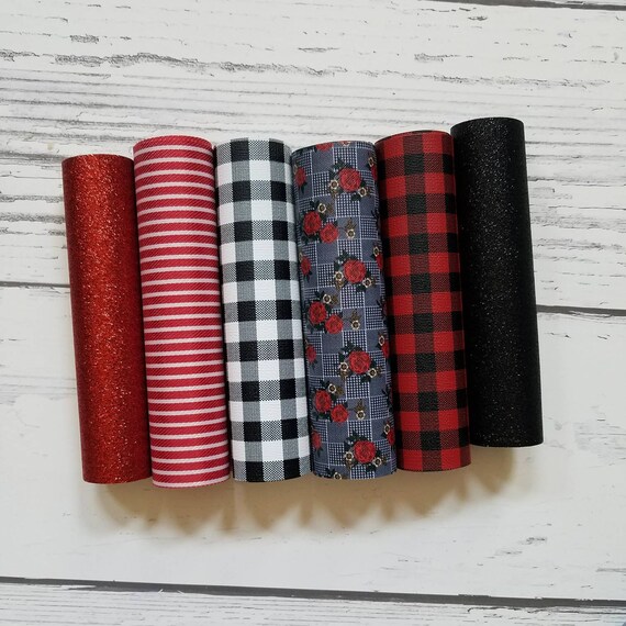 Black striped roses faux leather fabric sheet //full or 1//2 sheet