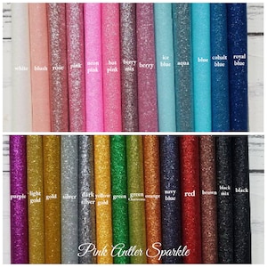 GLITTER Sheets 7.75&quot;x12.75&quot; 27 colors available - sparkle THIN fine glitter material to make earrings hair bows party decorations crafting
