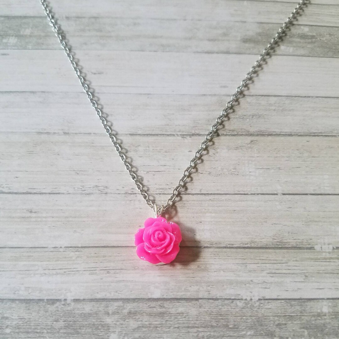 Girl Necklace / Flower Necklace / Flower Pendant Necklace / Etsy