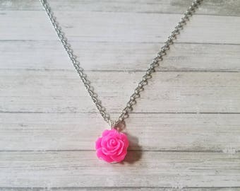 Girl Necklace / Flower Necklace / Flower Pendant Necklace / Flower Girl / Flower Girl Gift / Daughter / Little Girl Necklace / Easter