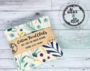 Floral Reusable Facial Cloths for Makeup Removal! Be more Eco-Friendly+ Sustainable! Order now!! Great gifts for Easter!