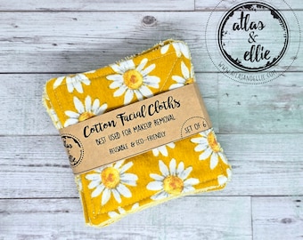 Reusable Facial Cloths: Cotton Makeup Remover Pads - Eco-Friendly Set of 6