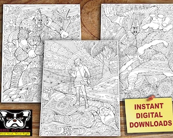 David and Goliath Bible Coloring Pages: Printable Art (Digital Download)