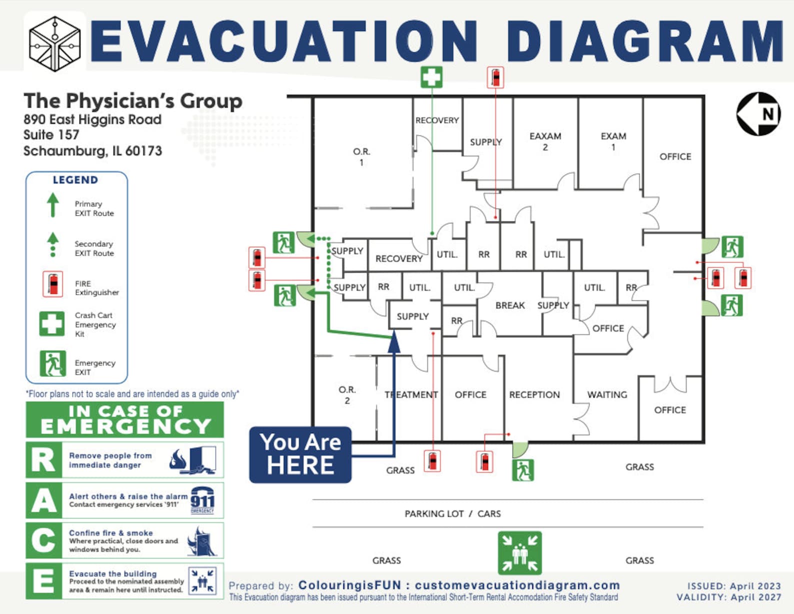 Evacuation Diagram Printable Fire Escape Plan Emergency Response Airbnb